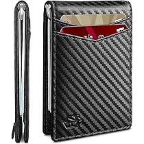 Zitahli Mens Slim Wallet with Money Clip Minimalist 7 Slots